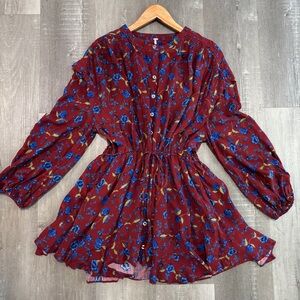 Free People Flower Fields Mini Button-Up Dress